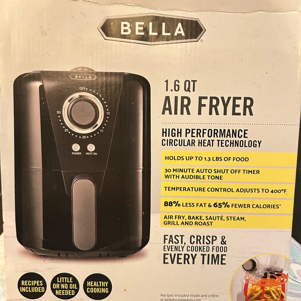 Bella 1.6 QT Air Fryer – Brand New in Box, Compact Kitchen Appliance